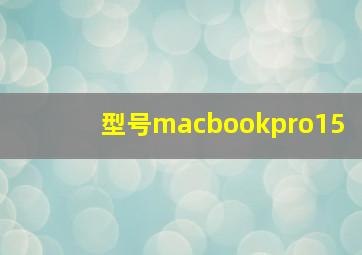 型号macbookpro15