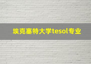 埃克塞特大学tesol专业