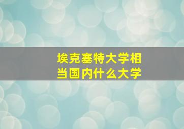 埃克塞特大学相当国内什么大学