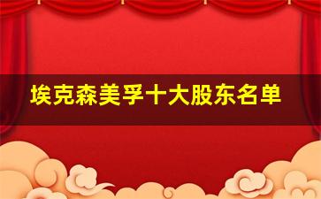 埃克森美孚十大股东名单