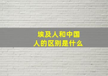 埃及人和中国人的区别是什么