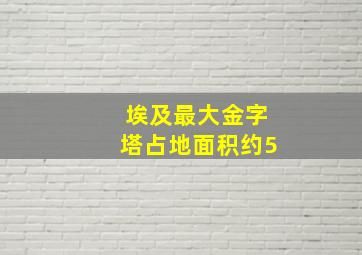 埃及最大金字塔占地面积约5