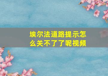 埃尔法道路提示怎么关不了了呢视频