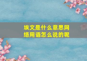 埃文是什么意思网络用语怎么说的呢