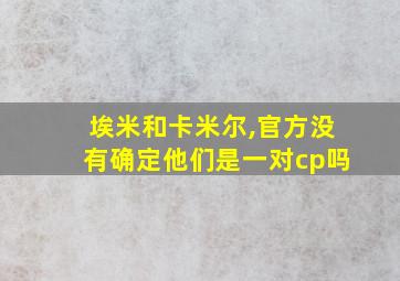 埃米和卡米尔,官方没有确定他们是一对cp吗