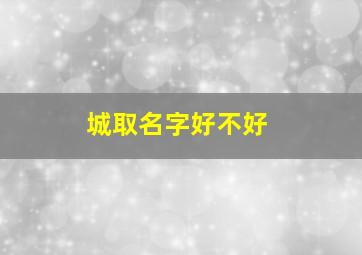 城取名字好不好