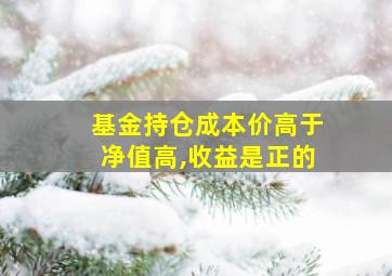 基金持仓成本价高于净值高,收益是正的