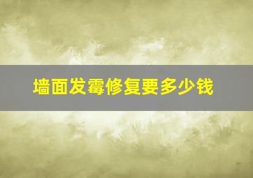 墙面发霉修复要多少钱