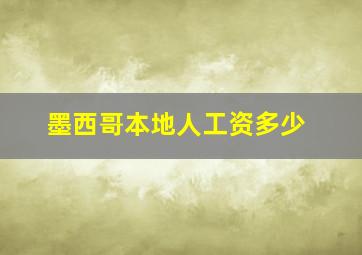 墨西哥本地人工资多少