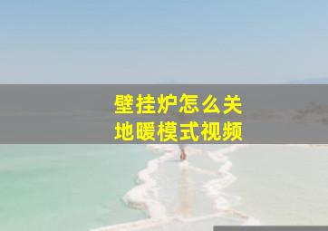 壁挂炉怎么关地暖模式视频