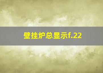 壁挂炉总显示f.22