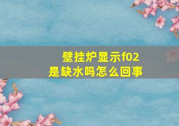 壁挂炉显示f02是缺水吗怎么回事