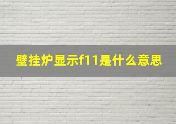 壁挂炉显示f11是什么意思