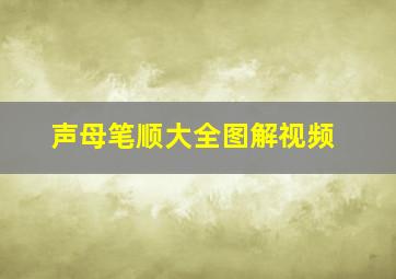 声母笔顺大全图解视频