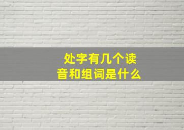 处字有几个读音和组词是什么