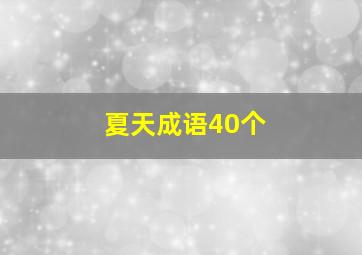 夏天成语40个