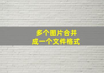 多个图片合并成一个文件格式