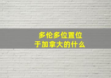 多伦多位置位于加拿大的什么