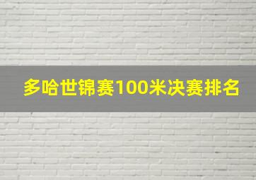 多哈世锦赛100米决赛排名