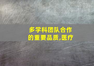 多学科团队合作的重要品质,医疗