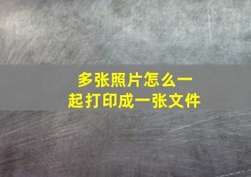 多张照片怎么一起打印成一张文件