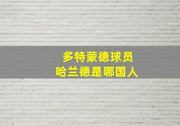 多特蒙德球员哈兰德是哪国人