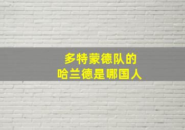 多特蒙德队的哈兰德是哪国人