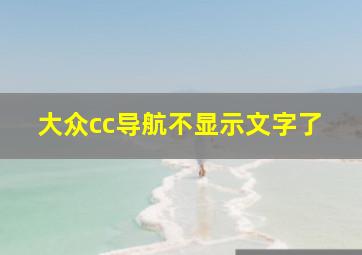 大众cc导航不显示文字了