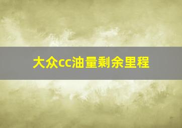 大众cc油量剩余里程