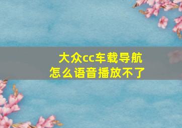 大众cc车载导航怎么语音播放不了