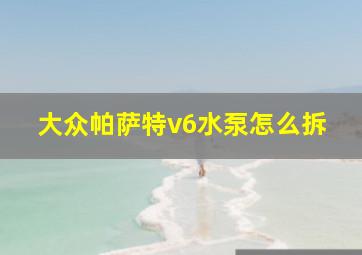 大众帕萨特v6水泵怎么拆