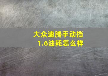 大众速腾手动挡1.6油耗怎么样