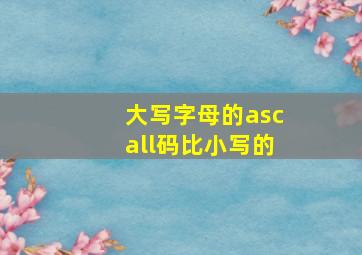 大写字母的ascall码比小写的