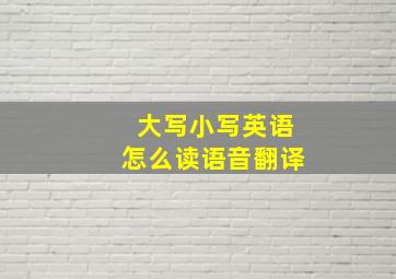 大写小写英语怎么读语音翻译