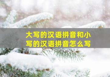 大写的汉语拼音和小写的汉语拼音怎么写