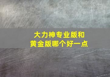 大力神专业版和黄金版哪个好一点