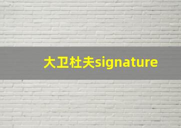 大卫杜夫signature