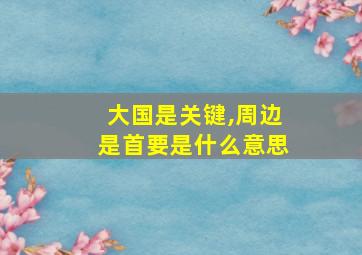 大国是关键,周边是首要是什么意思