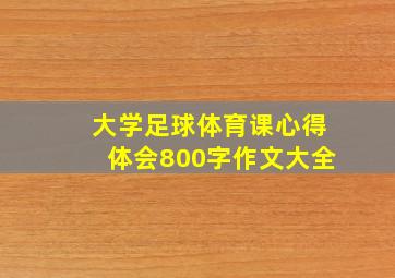 大学足球体育课心得体会800字作文大全