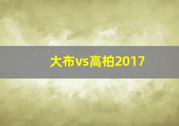 大布vs高柏2017