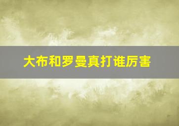 大布和罗曼真打谁厉害