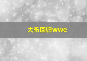 大布回归wwe