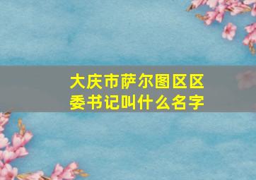 大庆市萨尔图区区委书记叫什么名字