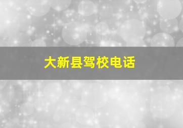 大新县驾校电话