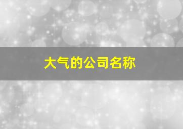 大气的公司名称