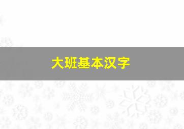 大班基本汉字