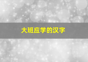 大班应学的汉字