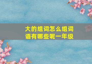 大的组词怎么组词语有哪些呢一年级