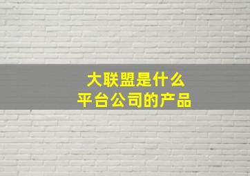 大联盟是什么平台公司的产品