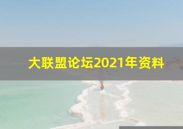 大联盟论坛2021年资料